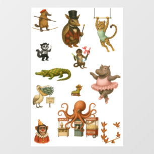 Dingaling Bros Circus acts Raamsticker