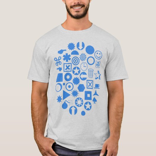 Dingbat Abstract - Babyblauw T-shirt (Voorkant)