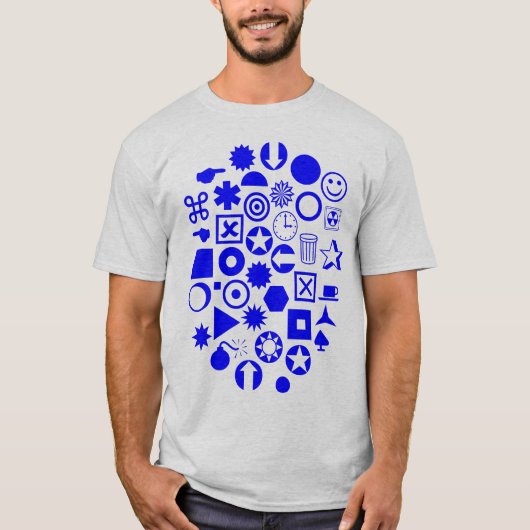 Dingbat Abstract - Blauw T-shirt (Voorkant)