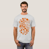 Dingbat Abstract - Oranje T-shirt (Voorkant volledig)