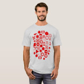 Dingbat Abstract - Rood T-shirt (Voorkant volledig)