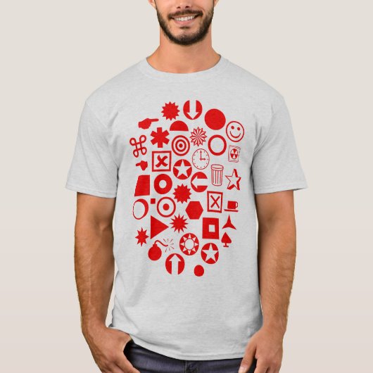 Dingbat Abstract - Rood T-shirt (Voorkant)