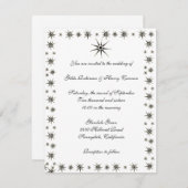 Dingbat Stars Wedding Invitation Kaart (Voorkant / Achterkant)