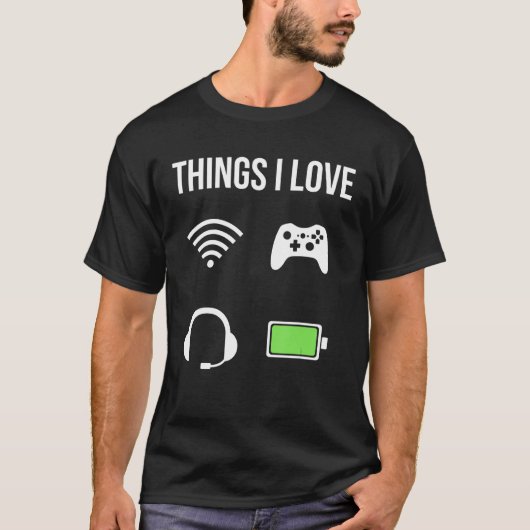 Dinge Die Ich Liebe  Gamer Battery Headset Wlan Co T-shirt (Voorkant)