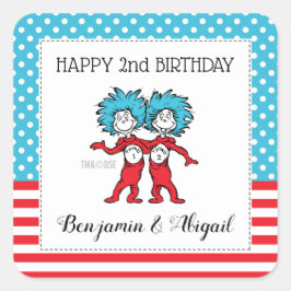 Dingen 1 Ding 2 | Twins Birthday Vierkante Sticker