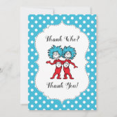 Dingen 1 Dingen 2 | Twins Baby shower Dankuwel Bedankkaart (Voorkant)