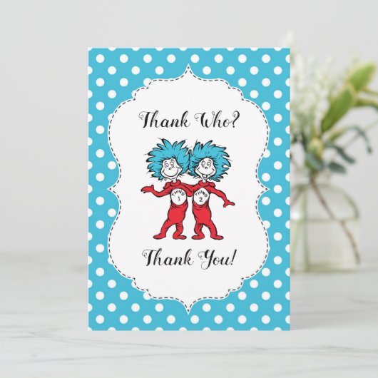 Dingen 1 Dingen 2 | Twins Baby shower Dankuwel Bedankkaart (Staand voorkant)