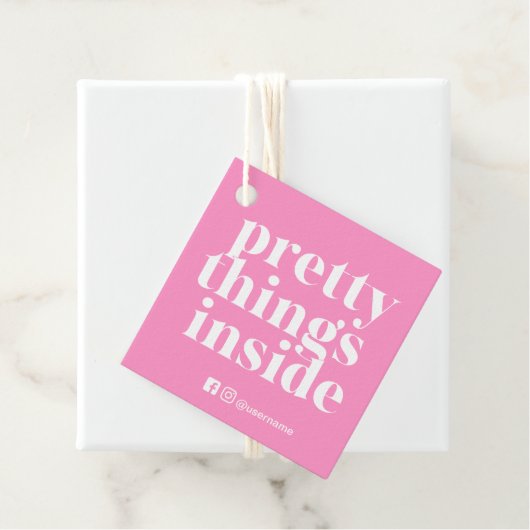  dingen binnen, kleine zakelijke Labels roze (In situ)