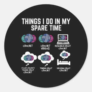 Dingen breien doe ik in mijn vrije tijd breien ronde sticker