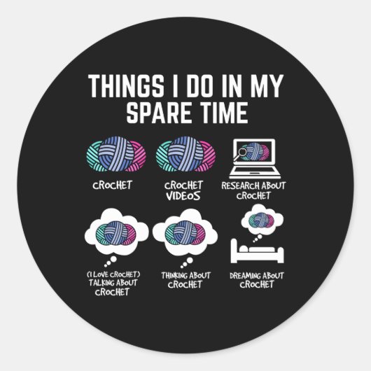 Dingen breien doe ik in mijn vrije tijd breien ronde sticker (Voorkant)