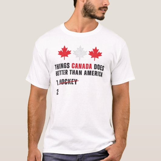 Dingen die Canada beter doet dan Amerika 1 IJshock T-shirt (Voorkant)