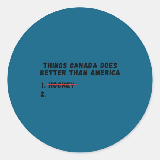 Dingen die Canada beter doet dan Amerika Ronde Sticker (Voorkant)