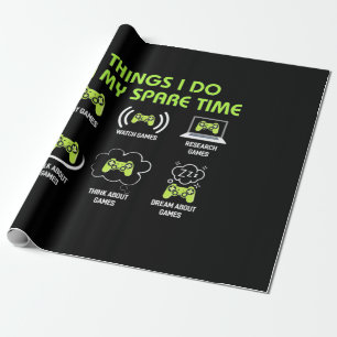 Dingen die de gamer in de vrije tijd doet cadeaupapier