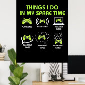 Dingen die de gamer in de vrije tijd doet poster (Thuiskantoor)