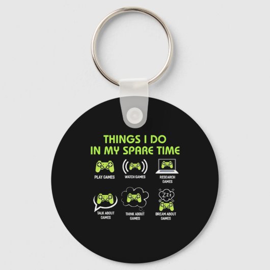Dingen die de gamer in de vrije tijd doet sleutelhanger (Voorkant)