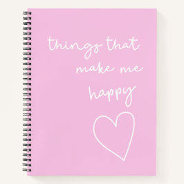 Dingen die een gelukkig dankbaarheidsdagboek maken notitieboek