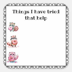 'Dingen die helpen' Health Journal Vierkante Sticker