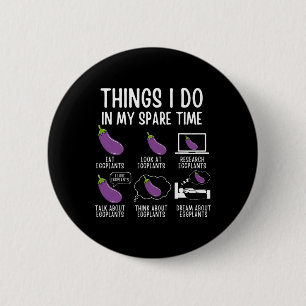 Dingen die ik doe in mijn vrije tijd aubergine veg ronde button 5,7 cm