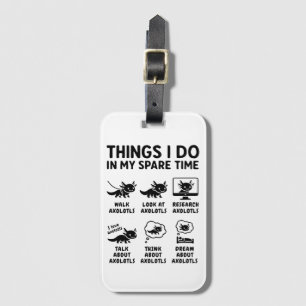 Dingen die ik doe in mijn vrije tijd Axolotl hobby Bagagelabel