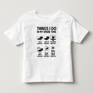 Dingen die ik doe in mijn vrije tijd Axolotl hobby Kinder Shirts