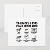 Dingen die ik doe in mijn vrije tijd Boerenkoeien  Briefkaart (Voorkant / Achterkant)