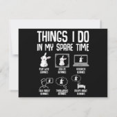 Dingen die ik doe in mijn vrije tijd Bunny Rabbit Feestdagenkaart (Achterkant)