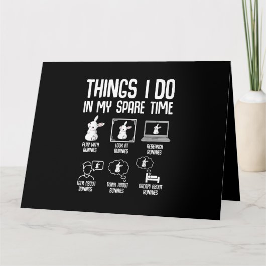 Dingen die ik doe in mijn vrije tijd Bunny Rabbit Kaart (Voorkant)