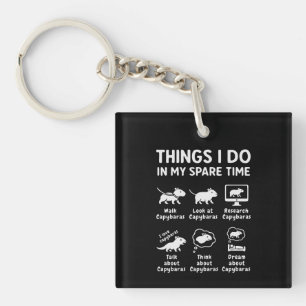 Dingen die ik doe in mijn vrije tijd Capybara Grap Sleutelhanger