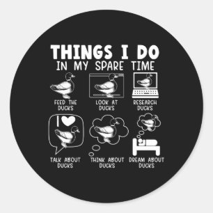 Dingen die ik doe in mijn vrije tijd eenden eend B Ronde Sticker