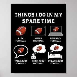 Dingen die ik doe in mijn vrije tijd Football lief Poster