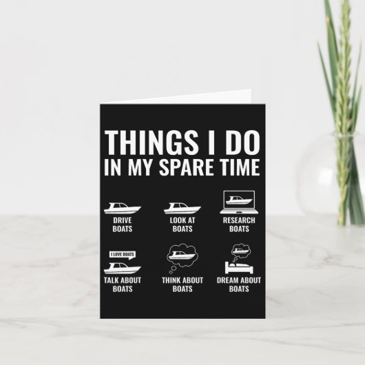 Dingen die ik doe in mijn vrije tijd Funny Boat Ca Kaart (Voorkant)