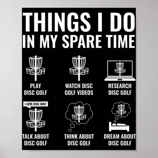 Dingen die ik doe in mijn vrije tijd Grappige Disc Poster (Voorkant)