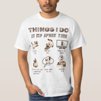 Dingen die ik doe in mijn vrije tijd Grappige kat T-shirt