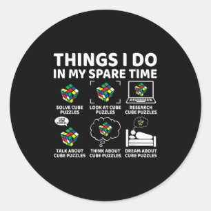 Dingen die ik doe in mijn vrije tijd Grappige Kubu Ronde Sticker