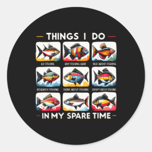 Dingen die ik doe in mijn vrije tijd Grappige lief Ronde Sticker