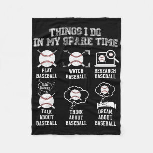Dingen die ik doe in mijn vrije tijd honkbal spele fleece deken