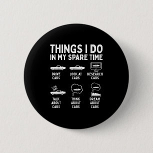 Dingen die ik doe in mijn vrije tijd Kat, Grappige Ronde Button 5,7 Cm