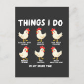 Dingen die ik doe in mijn vrije tijd Kippenfokkeri Briefkaart (Voorkant)