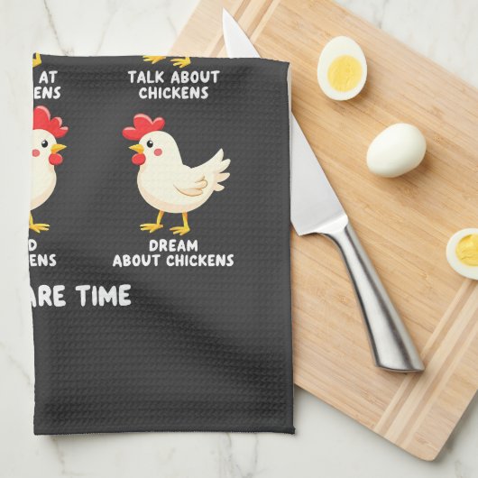 Dingen die ik doe in mijn vrije tijd Kippenfokkeri Theedoek (Quarter Fold)