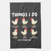Dingen die ik doe in mijn vrije tijd Kippenfokkeri Theedoek (Verticaal)
