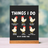 Dingen die ik doe in mijn vrije tijd kippenhouderi acryl bord (Neutraal)