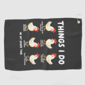 Dingen die ik doe in mijn vrije tijd kippenhouderi golfhanddoek (Horizontaal)