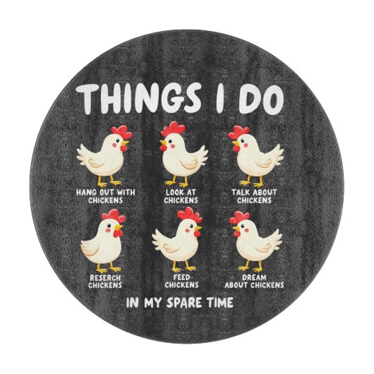 Dingen die ik doe in mijn vrije tijd kippenhouderi snijplank (Voorkant)