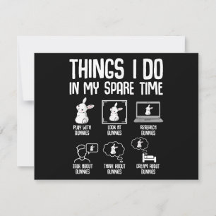Dingen die ik doe in mijn vrije tijd konijntje kon feestdagenkaart