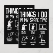 Dingen die ik doe in mijn vrije tijd konijntje kon informatiekaartje (Voorkant / Achterkant)