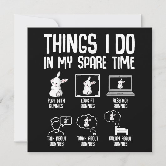 Dingen die ik doe in mijn vrije tijd konijntje kon kaart (Voorkant)