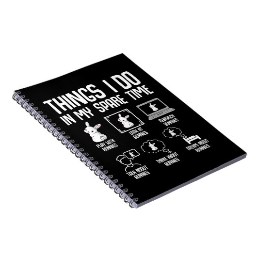 Dingen die ik doe in mijn vrije tijd konijntje kon notitieboek (Rechterzijde)