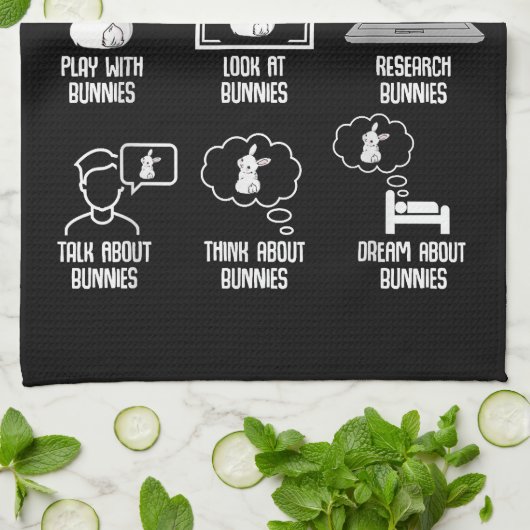 Dingen die ik doe in mijn vrije tijd konijntje kon theedoek (Gevouwen)