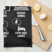 Dingen die ik doe in mijn vrije tijd konijntje kon theedoek (Quarter Fold)