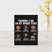 Dingen die ik doe in mijn vrije tijd Leuke basketb Kaart (Gele Bloem)